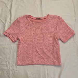 Zara Pink Short Sleeve Sweater